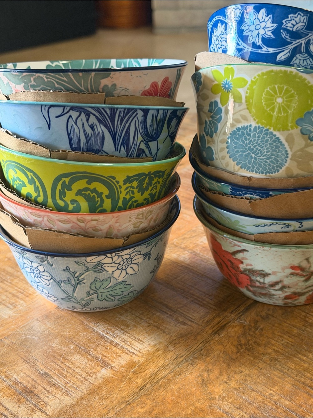 Certified International Pavilion Glass Bowls Jennifer Brinley Set of 10 Colorful